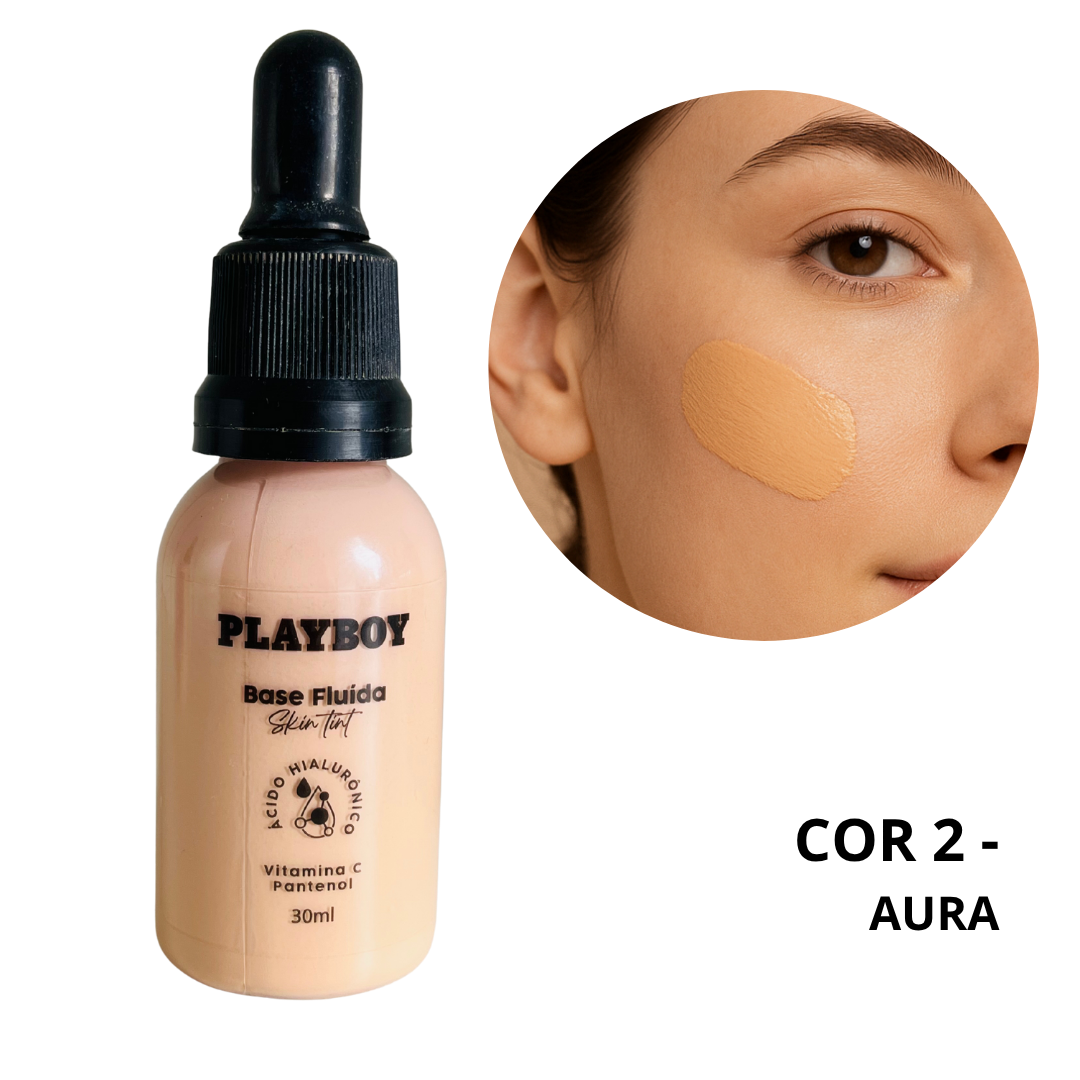Base Fluída Cobertura Media a Alta, Soft Tint Oil-Free Acabamento Natural - Playboy