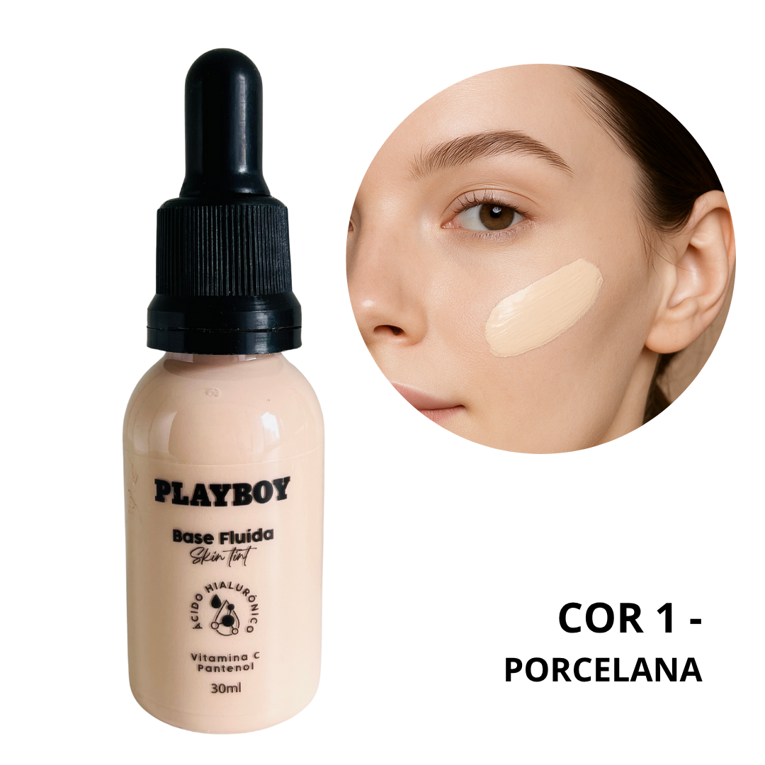 Base Fluída Cobertura Media a Alta, Soft Tint Oil-Free Acabamento Natural - Playboy