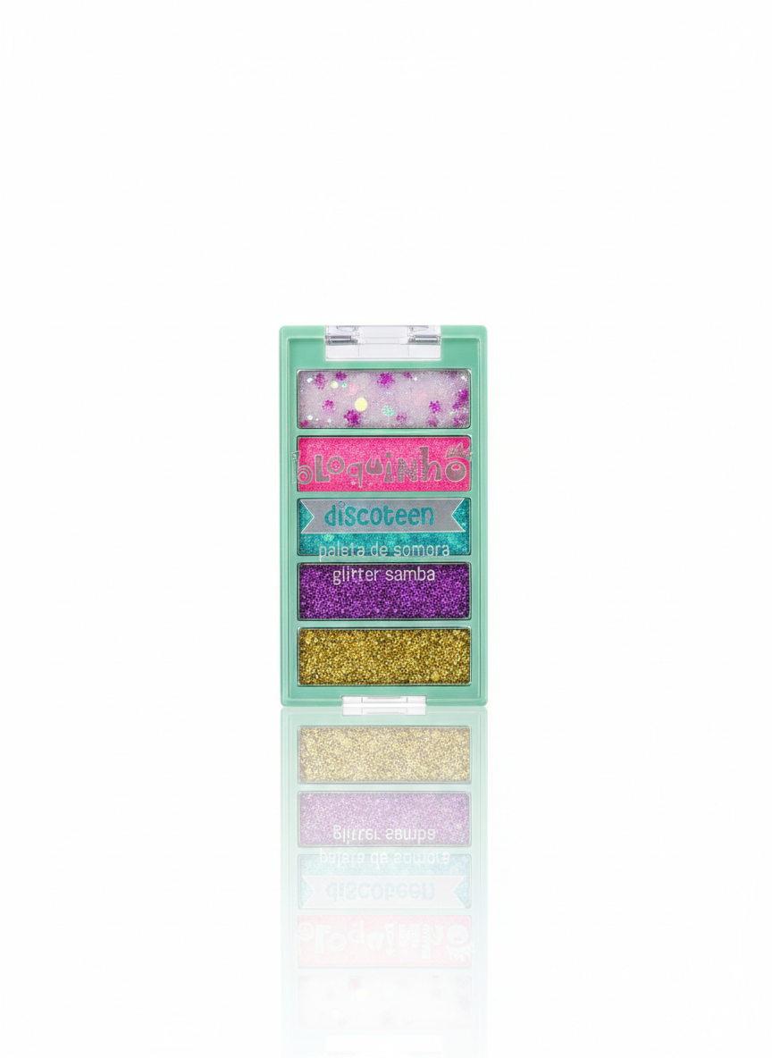 Paleta de Sombra Glitter Samba Coleção Bloquinho - Discoteen Beauty