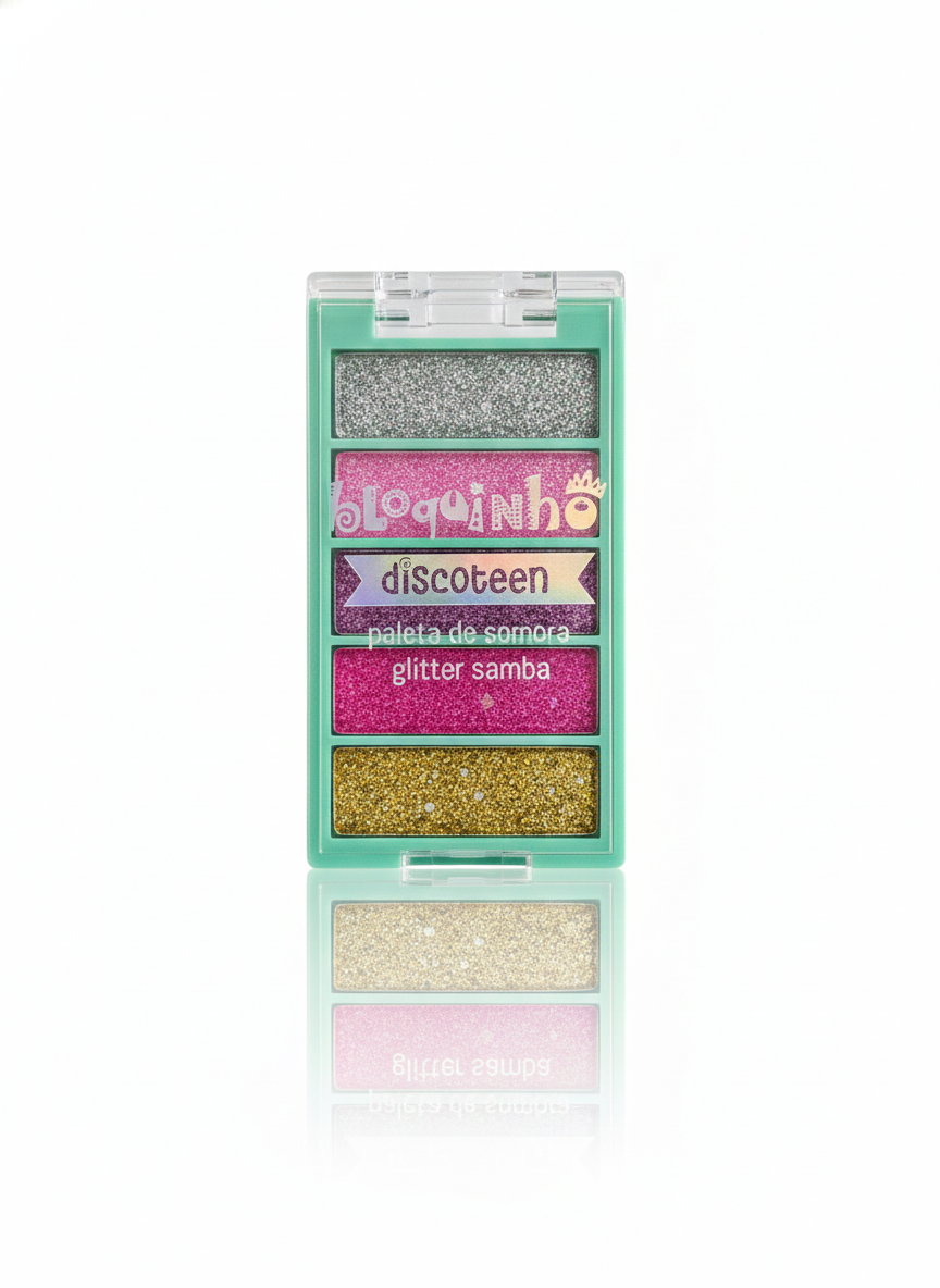 Paleta de Sombra Glitter Samba Coleção Bloquinho - Discoteen Beauty